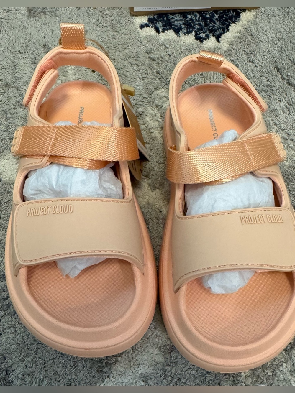 Project Cloud Kids Girls Sandals Shoes Size 12 Pink Peach Brand New